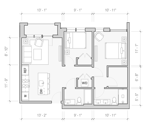 a floor plan of a small apartment